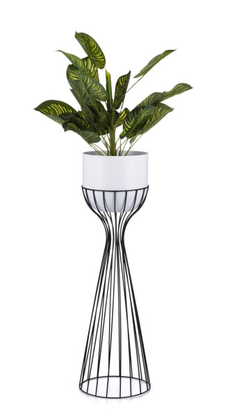 Nowoczesny kwietnik czarno biały 68 cm LOFT 89256