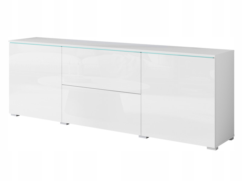 Nowoczesny lowboard RTV 180 wysoka szafka pod TV szuflady, biały mat/połysk 804958