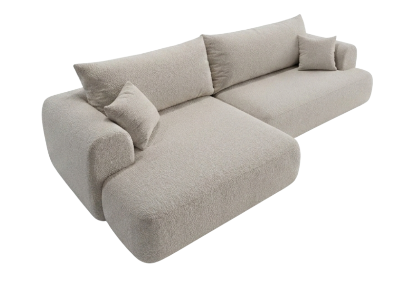 Nowoczesny Narożnik 260×145 cm Viton Greige Szaro Beżowy Lewy 983592