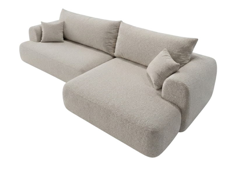 Nowoczesny Narożnik 260×145 cm Viton Greige Szaro Beżowy Prawy 983591