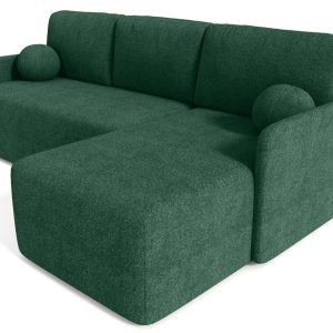 Nowoczesny narożnik BLUMEN boucle prawostronny – zielony 271825 Nowoczesny narożnik BLUMEN boucle prawostronny – zielony 271825