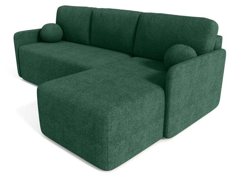 Nowoczesny narożnik BLUMEN boucle prawostronny - zielony 271825