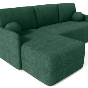 Nowoczesny narożnik BLUMEN boucle uniwersalny – zielony 271827 Nowoczesny narożnik BLUMEN boucle uniwersalny – zielony 271827