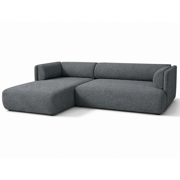 Nowoczesny narożnik funkcja spania Cloud Mini Lewy rogówka boucle Grafitowy 1062584