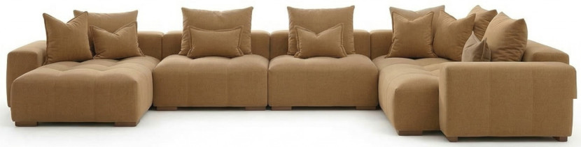 Nowoczesny Narożnik Modułowy Sofa Narożna w Kształcie U Akcent Ciemny 963348