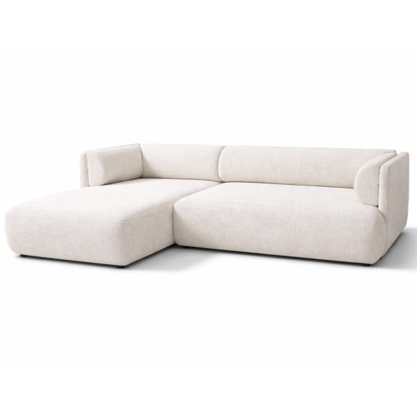 Nowoczesny narożnik z funkcją spania Cloud Mini Lewy rogówka boucle biały 1062576