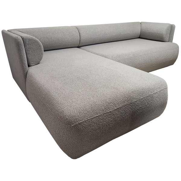Nowoczesny narożnik z funkcją spania Cloud Mini Lewy rogówka boucle szary 1062595