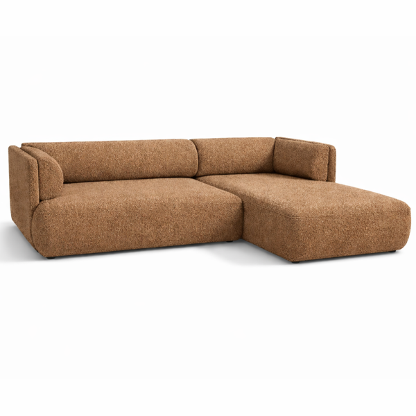 Nowoczesny narożnik z funkcją spania Cloud Mini Prawy boucle Cappuccno 1062592