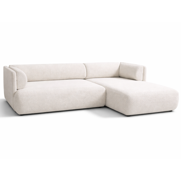 Nowoczesny narożnik z funkcją spania Cloud Mini Prawy rogówka boucle biały 1062574