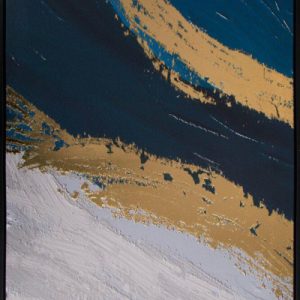 Nowoczesny Obraz Abstrakcyjny 60×90 cm Biało-Złoty 723179