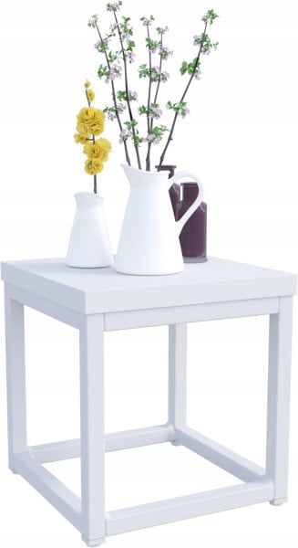 Nowoczesny Stojak Na Kwiaty 20x20x19 Loft Salon Biały+Biały Mat 926466
