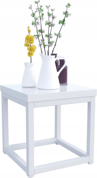 Nowoczesny Stojak Na Kwiaty 20x20x19 Loft Salon Biały+Biały Połysk 926479