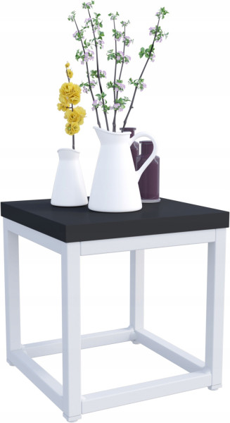 Nowoczesny Stojak Na Kwiaty 20x20x19 Loft Salon Biały+Czarny MiniPearl 926450