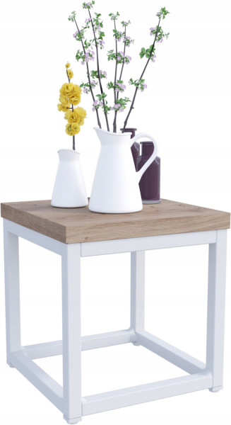 Nowoczesny Stojak Na Kwiaty 20x20x19 Loft Salon Biały+Dąb Artisan 926486