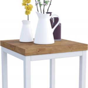 Nowoczesny Stojak Na Kwiaty 20x20x19 Loft Salon Biały+Dąb Lancelot 926491