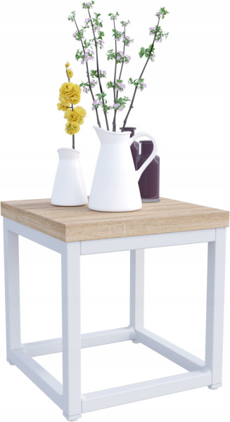 Nowoczesny Stojak Na Kwiaty 20x20x19 Loft Salon Biały+Dąb Sonoma 926505