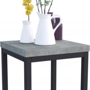 Nowoczesny Stojak Na Kwiaty 20x20x19 Loft Salon Czarny+Beton Jasny 926501