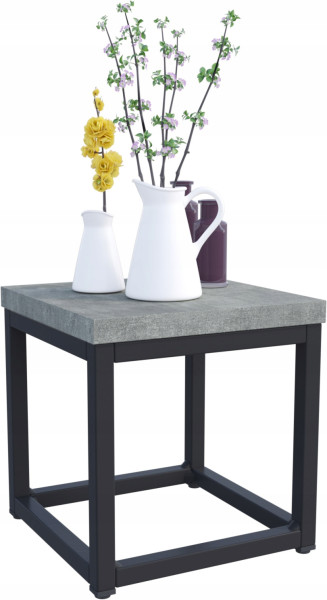 Nowoczesny Stojak Na Kwiaty 20x20x19 Loft Salon Czarny+Beton Jasny 926501