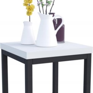Nowoczesny Stojak Na Kwiaty 20x20x19 Loft Salon Czarny+Biały Mat 926444