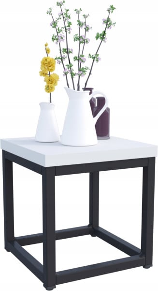 Nowoczesny Stojak Na Kwiaty 20x20x19 Loft Salon Czarny+Biały Mat 926444