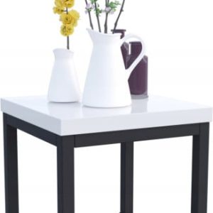 Nowoczesny Stojak Na Kwiaty 20x20x19 Loft Salon Czarny+Biały Połysk 926508