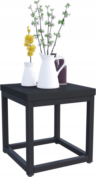 Nowoczesny Stojak Na Kwiaty 20x20x19 Loft Salon Czarny+Czarny MiniPearl 926509