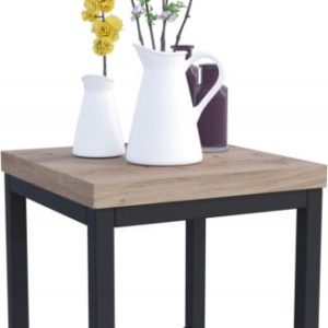Nowoczesny Stojak Na Kwiaty 20x20x19 Loft Salon Czarny+Dąb Artisan 926485