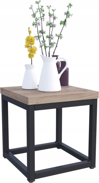 Nowoczesny Stojak Na Kwiaty 20x20x19 Loft Salon Czarny+Dąb Artisan 926485