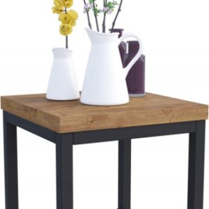 Nowoczesny Stojak Na Kwiaty 20x20x19 Loft Salon Czarny+Dąb Lancelot 926478