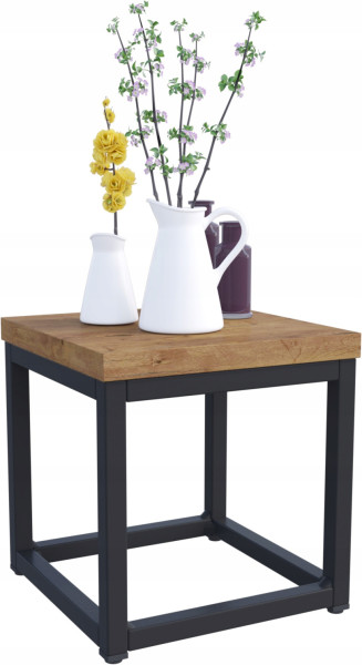 Nowoczesny Stojak Na Kwiaty 20x20x19 Loft Salon Czarny+Dąb Lancelot 926478