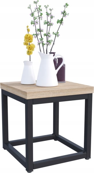 Nowoczesny Stojak Na Kwiaty 20x20x19 Loft Salon Czarny+Dąb Sonoma 926492