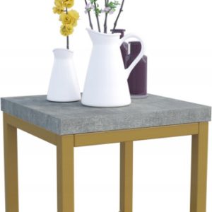 Nowoczesny Stojak Na Kwiaty 20x20x19 Loft Salon Złoty+Beton Jasny 926504