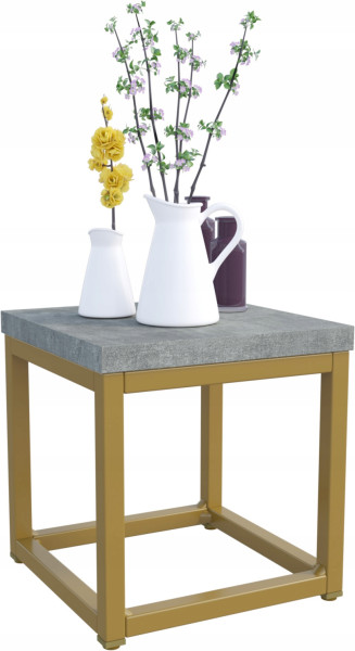 Nowoczesny Stojak Na Kwiaty 20x20x19 Loft Salon Złoty+Beton Jasny 926504