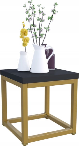 Nowoczesny Stojak Na Kwiaty 20x20x19 Loft Salon Złoty+Czarny MiniPearl 926494