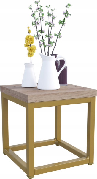 Nowoczesny Stojak Na Kwiaty 20x20x19 Loft Salon Złoty+Dąb Artisan 926456