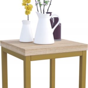 Nowoczesny Stojak Na Kwiaty 20x20x19 Loft Salon Złoty+Dąb Sonoma 926488 Nowoczesny Stojak Na Kwiaty 20x20x19 Loft Salon Złoty+Dąb Sonoma 926488