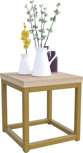 Nowoczesny Stojak Na Kwiaty 20x20x19 Loft Salon Złoty+Dąb Sonoma 926488
