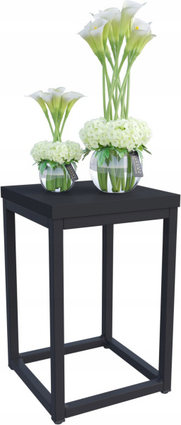 Nowoczesny Stojak Na Kwiaty 20x20x29 Loft Salon Czarny+Czarny MiniPearl 931824