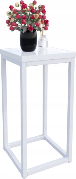 Nowoczesny Stojak Na Kwiaty 20x20x39 Loft Salon Biały+Biały Połysk 931813