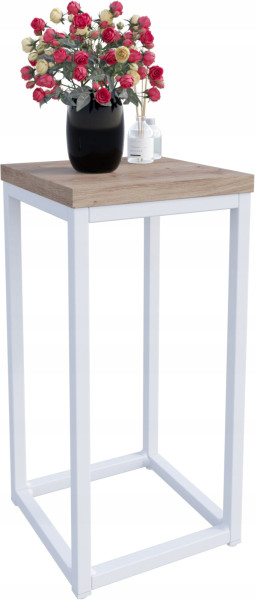 Nowoczesny Stojak Na Kwiaty 20x20x39 Loft Salon Biały+Dąb Artisan 931804