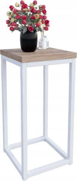 Nowoczesny Stojak Na Kwiaty 20x20x39 Loft Salon Biały+Dąb Sonoma 931818