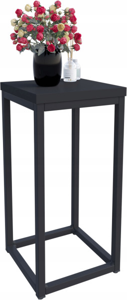 Nowoczesny Stojak Na Kwiaty 20x20x39 Loft Salon Czarny+Czarny MiniPearl 931797