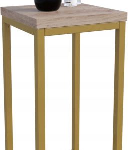 Nowoczesny Stojak Na Kwiaty 20x20x39 Loft Salon Złoty+Dąb Artisan 931823