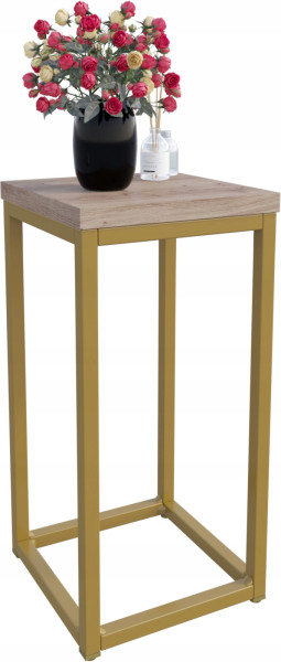 Nowoczesny Stojak Na Kwiaty 20x20x39 Loft Salon Złoty+Dąb Artisan 931823