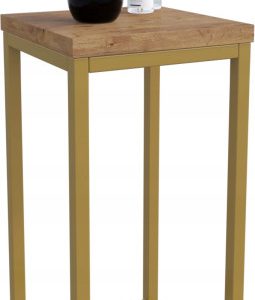 Nowoczesny Stojak Na Kwiaty 20x20x39 Loft Salon Złoty+Dąb Lancelot 931807