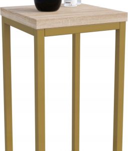 Nowoczesny Stojak Na Kwiaty 20x20x39 Loft Salon Złoty+Dąb Sonoma 931835