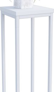 Nowoczesny Stojak Na Kwiaty 20x20x59 Loft Salon Biały+Biały Mat 963557