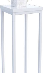 Nowoczesny Stojak Na Kwiaty 20x20x59 Loft Salon Biały+Biały Połysk 963559
