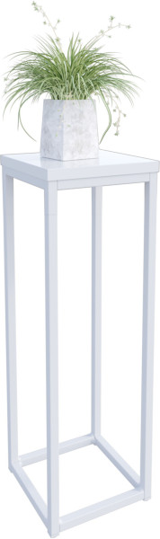 Nowoczesny Stojak Na Kwiaty 20x20x59 Loft Salon Biały+Biały Połysk 963559