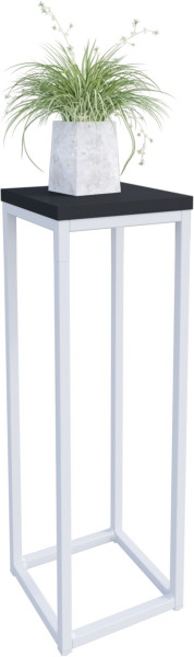 Nowoczesny Stojak Na Kwiaty 20x20x59 Loft Salon Biały+Czarny MiniPearl 963568